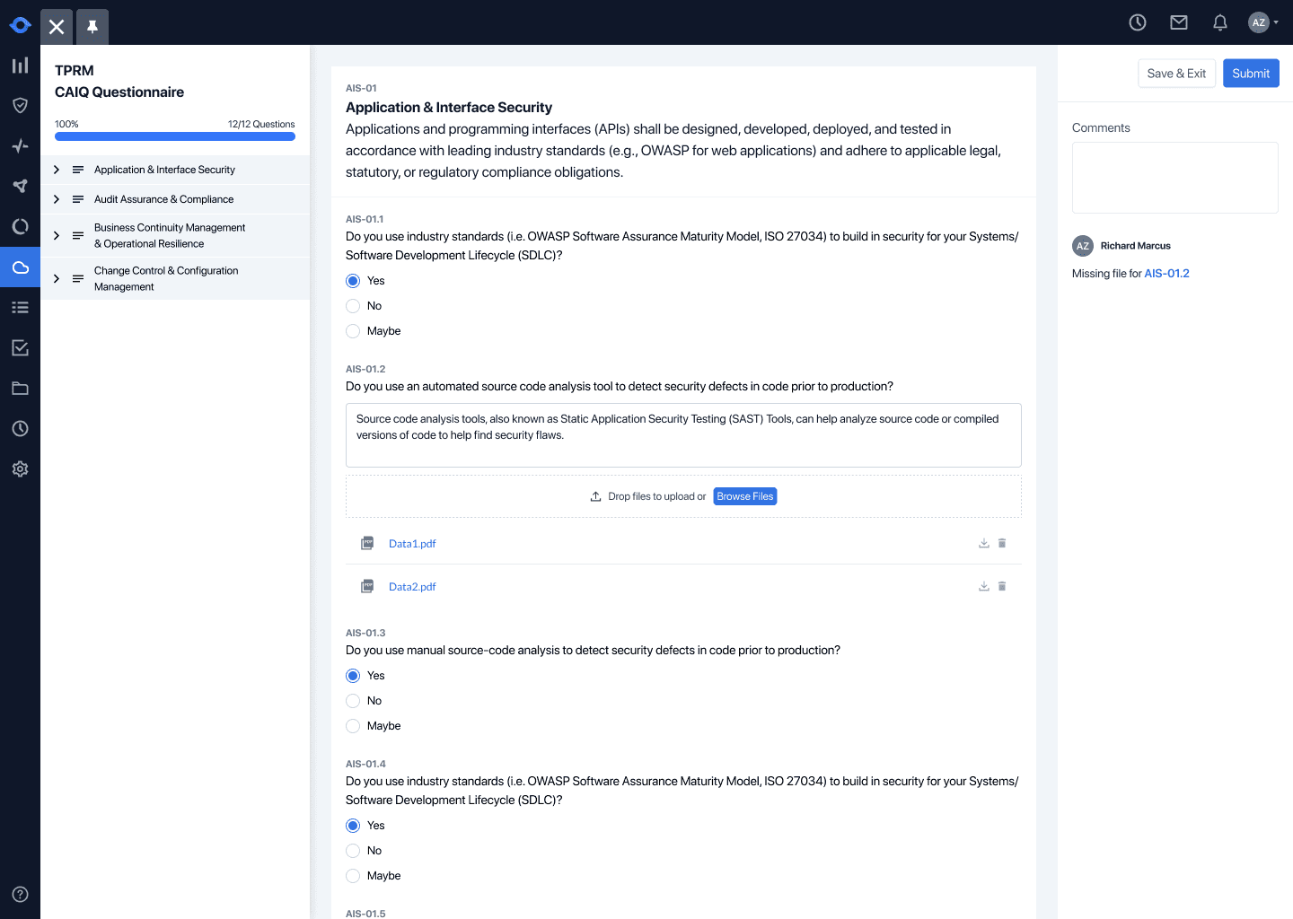 After: the schema-driven form with separate admin and respondent views.